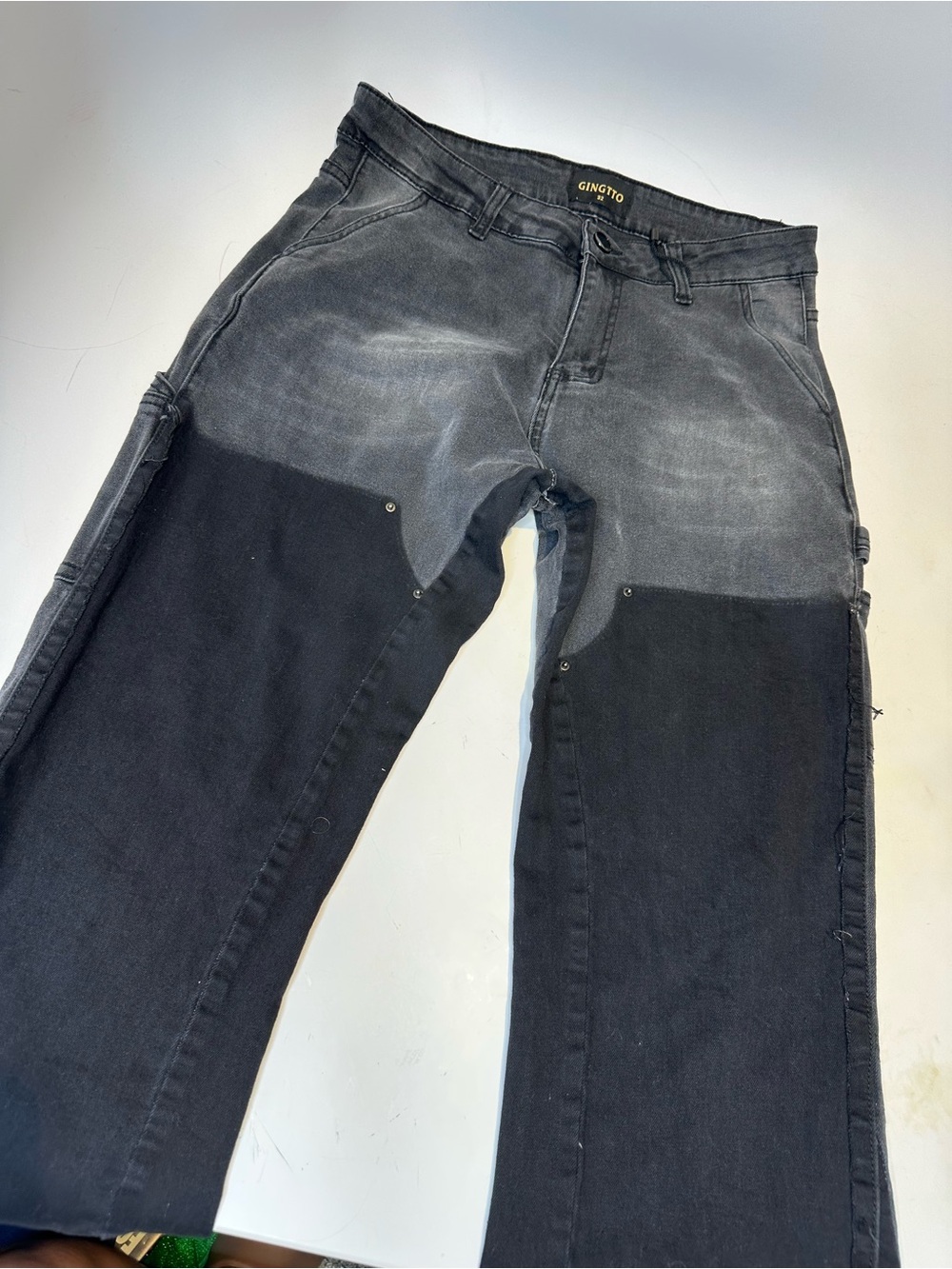 Ginghto Two-Tone Black Straight Men's Jeans